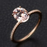 1. karatni zaručnički prsten od pravog Morganita i moissanita za žene sa pozlatom od 18k