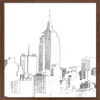 Line Art - New York Skyline Zidni poster, 14.725 22.375