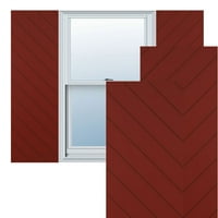 Ekena Millwork 12 W 36 H True Fit PVC dijagonalna letvica modernog stila Fiksni nosač roletne, biber crvena