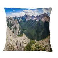Designart Rocky Mountains Panorama - pejzažni štampani jastuk za bacanje - 16x16