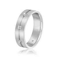 0,25CTW Natural Diamond 8-kamen 14k bijeli zlatni vjenčani prsten