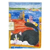 Caroline's bysares 6001-zastava-roditeljska crna i bijela mačka bez ribolovne zastave, višebojni