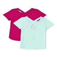 Avia Girls Crossback Aktivne majice, 2-pakovanje, veličine 4- & plus