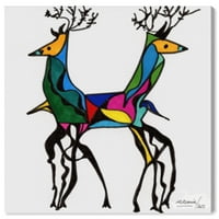 Wynwood Studio Životinje Zidno umjetnosti Platno Ispisuje 'Manuel Roman - Budite jeleni zoološki vrt i
