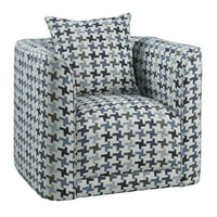 Oakvillepark Rosnay Chenille Tkanina Tapacirana okretna stolica za akcent, plavi tisak