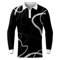 Aayomet muške Polo majice 3D Print majica okrenite ovratnik Dugi rukav majica majica