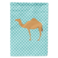 Carolines blaga bb7991chf Arabian camel dromedary blue check zastava platnene veličine kuće velika, višebojna