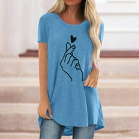 Okrugli vrat Shirt za djevojčice Casual labave za tajice Ženska odjeća ženski modni udobni vrhovi ruka