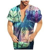Klirens Muške Majice Muška Ljetna Plaža Casual Havajski Print Plaža Stil Kratki Rukav Polo Majica Kratki
