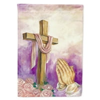 Carolines Treasures APH2810CHF Uskrsni križ s molim molićnim rukama Platno veličina kuće Veličina, višebojna