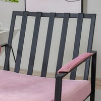 Lounge stolica AUKFA, baršunasti jastuk Accent stolica zaklonivač - metalni okvir - Nameštaj za spavaće