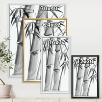 Designart 'Vintage crno-bijeli bambus IV' tradicionalni uramljeni platneni zidni umjetnički Print