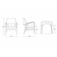 Manhattan Comfort 2-AC015-CC bradley charkol i orah posteljina tkanja akcentna stolica, 32. 27. 28. -
