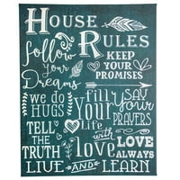 House Rules Wrapped Canvas Wall Art Decor