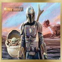 Star Wars: Mandalorian - Mando i dijete sa brodskim zidnim posterom, 22.375 34