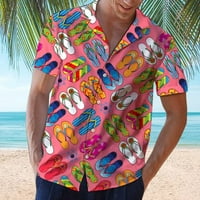 Havajska havajska labava ležerna tiskana tiskana kratkih rukava s kratkim rukavima majica na plaži za