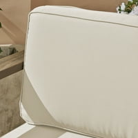 Avalynn vanjski acacia drvne klupske stolice sa jastucima, set od 4, brušene sive, lagane bež