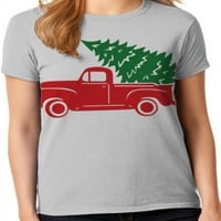 Grafička Amerika svečani kamion za božićnu jelku Holiday ženska grafička majica