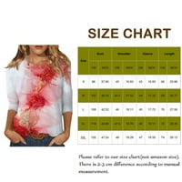 Ženski vrhovi Crew vrat labava bluza grafički printovi žene košulje rukav ljeto vino XL