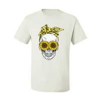 Skelet Suncower Suncokret Bandana Inspirational Christian Muška grafička majica, Bijela, 2xL