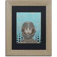 Zaštitni znak likovne umjetnosti 'Sally-Saturn' platno umjetnost Craig Snodgrass, Crna mat, breza okvir