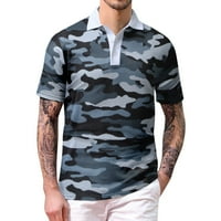 Muška košulja Ležerne prilike za ispis Okrenite ovratnik bluza kratkih rukava za majicu za muškarce za