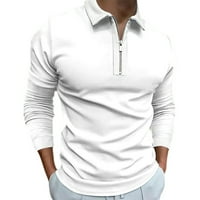 Muškarci Solid Color patentni zatvarač Top majice Bluza Ogrlica s dugim rukavima Modne majice Modne majice