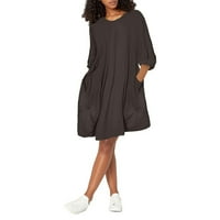 Haljine za žene rukav srednje dužine Fit a-Line štampani okrugli izrez ljetna haljina 5XL