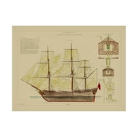 Vision Studio 'Mali antički brodski plan VIII' Platno Art