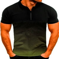 Beiwei Muška baggy gradijentna bluza sa čvrstim bojama FITNESS TEE MUŠKI REVAT vrat Ljetni vrhovi