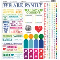 Naše porodične kartone višestruke naljepnice 12 x12 -