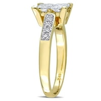 Miabella ženski karat T. W. dijamantski dijamant izrezan i okrugao dijamant 10kt prsten od žutog zlata