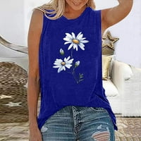 Tank Top za žene Casual Moda štampana Top bluza bez rukava Tank Camisole Blue XL