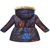 Djevojčice Zadebljane Toplo Puffer Coat Tie Dye Print Zipper Hooded Jacket Zimska Dječija Odjeća
