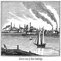 Massachusetts: Cambridge. Best-pogled na Istočni Cambridge. Graviranje drveta, 1839. Print poster by