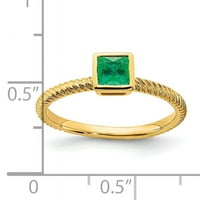 Primalni zlatni karatski žuto zlatni smaragdni prsten