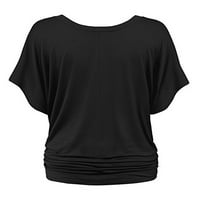 Niuer majica s kratkim rukavima za žene Ležerne prilike za žene Ležerne prilike Torbe Kaftan bager labava bluza Tee Comfy Solid Leisure Basic Tee