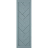 Ekena Millwork 12 W 40 H True Fit PVC jedno ploča HERINGSBONE Moderni stil fiksne kapke, mirna plava