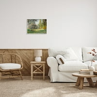 Stupell Industries Impresionistička cvjetna bašta Vintage Estate Painting bijeli uokvireni umjetnički