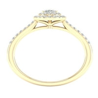 Imperial Ct TDW Ovalni dijamantski dvostruki oreol zaručnički prsten od 10k žutog zlata