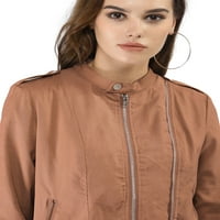 Jedinstvena ponuda ženski Casual Zip Up Dugi rukav lagana Moto jakna