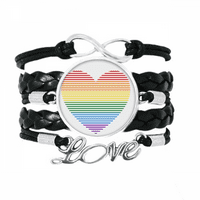 LGBT narukvica sa duginim obloženim srcem ljubavni dodatak upletena kožna narukvica za pletenje