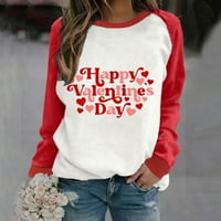 Riforla Valentines Day Womens Casual Dugi rukav posada vrat pismo štampani pulover duksevi bez kapuljače