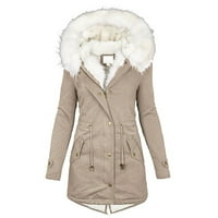 Wofeydo zimski kaputi za žene, žene plus veličina zimski kaput, jakna s dugim rukavima, vintage zadebljani
