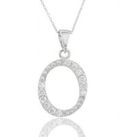 Pori Jewelers CZ srebra o inicijalna ogrlica