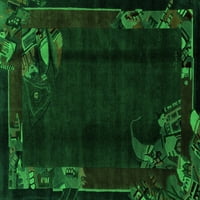 Ahgly Company u zatvorenom pravokutniku Sažetak zelene moderne prostirke, 8 '10'