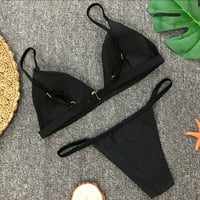 Fopp Prodavac Žene Push-Up Podstavljeni Grudnjak Na Plaži Bikini Set Kupaćih Kostima Crni M
