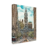 Zaštitni znak likovne umjetnosti' us Cityscape Philadelphia ' platno Art Melissa Wang