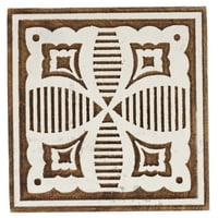 IndijankaKuti port Tekstilni štampani blok Geometrijski ručno izrezbarena drvena žiga Drveni blok tiskanje