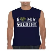 Muška grafička majica bez rukava - volim svog vojnika